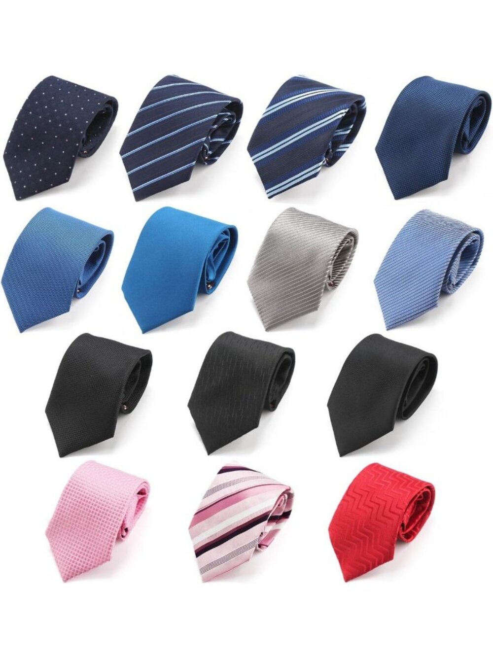 14 PCS Classic Jacquard Neckties Set for Men - Pre-tied Ties for Weddings